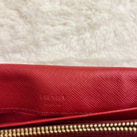 Pre-Loved Prada Red Saffiano Fiocco Bow Long Bifold Wallet - Picture 15 of 16